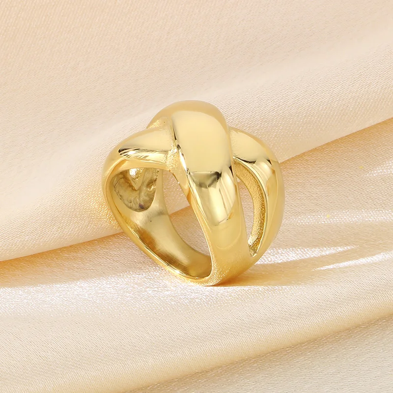 Простые модные новые массивные кольца X-образной формы для женщин блестящие