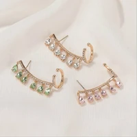 new fashion water drop crystal rhinestone ear cuff wrap stud clip earrings for women jewelry accessories women gifts ear clip