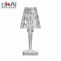 brand new italian design acrylic kartell table lamp rechargeable crystal art deco led night light bedroom touch light neon sign
