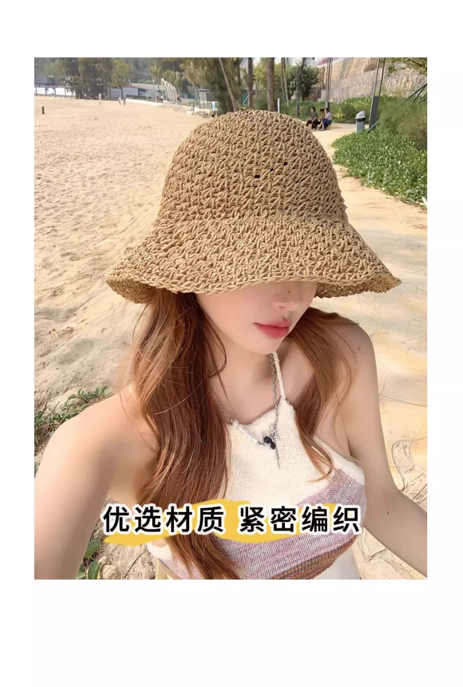 Шляпа Соломенная женская с широкими полями шляпа от солнца в стиле Хепберн
