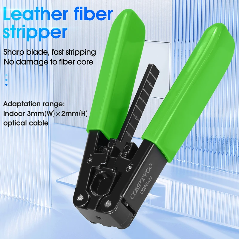 Fiber Optic Tool Kit VCFS-33 Three-port Fiber Stripper and VCFS-J1 Leather Wire Stripper FTTH Fiber Stripper Tool