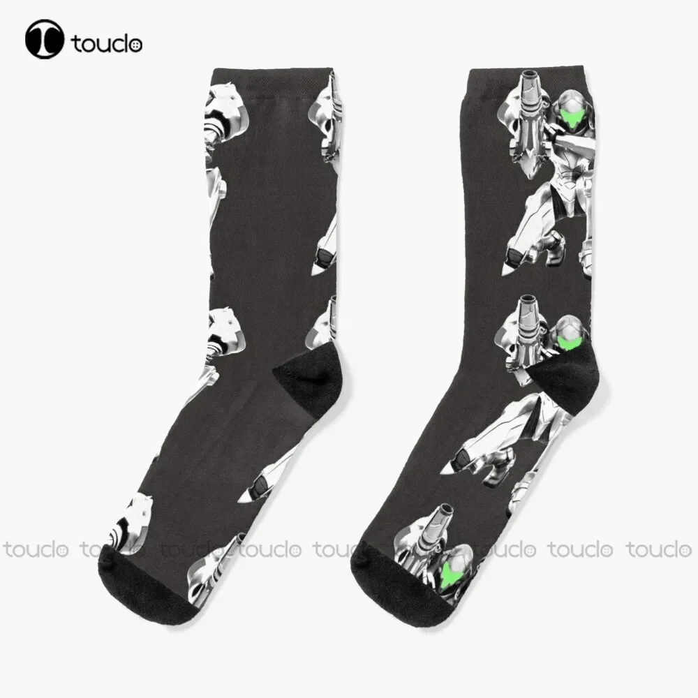 Metroid Aran Zebes Kraid Super Prime Носки Красные белые и синие носки Рождественский подарок