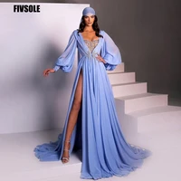 fivsole chiffon beach prom dresses lace applique cap sleeves saudi arabia evening gowns a line princess wedding party gown 2022