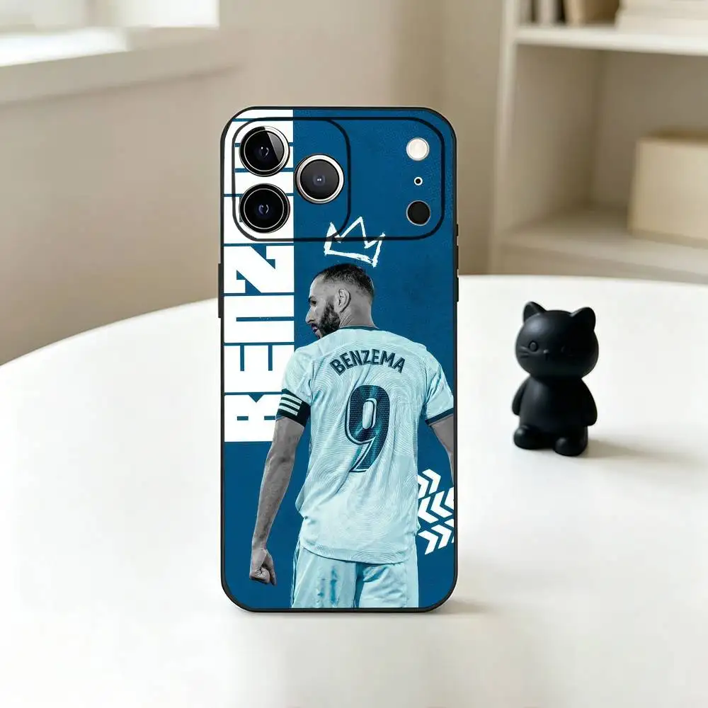 Фото Чехол для телефона K-Karim Benzema Football для iPhone 17, 16, 15, 14, 13, 12, 11 Plus, Pro Max, XS, мягкий силиконовый, черный №5