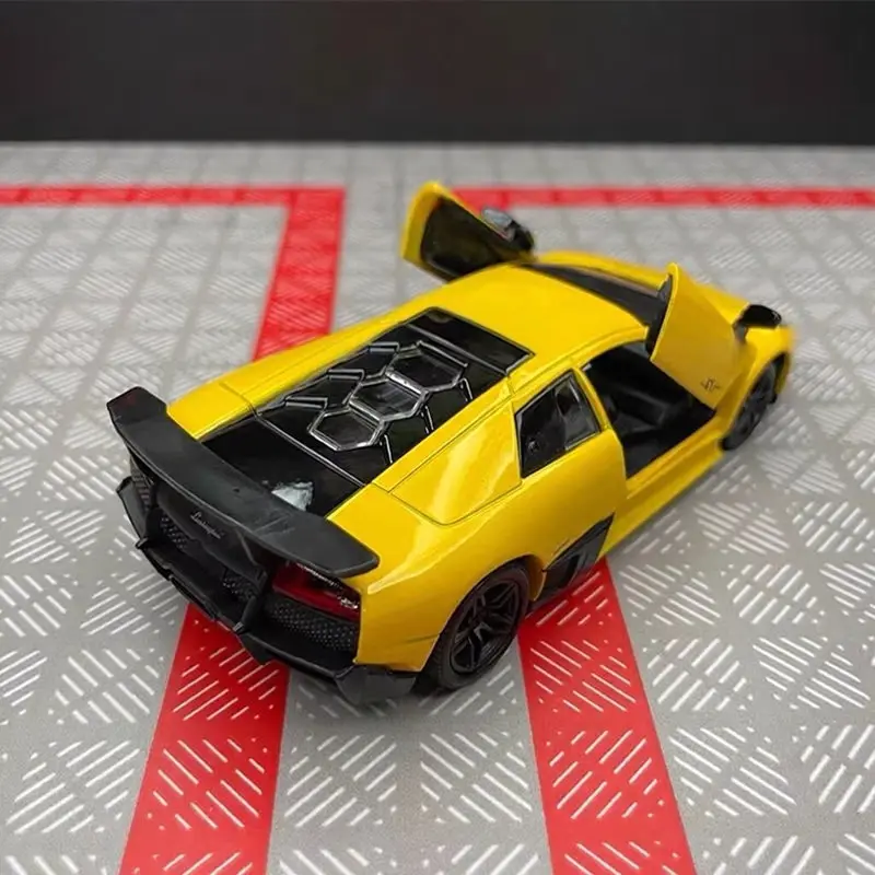 Фото Масштабная модель автомобиля Lamborghini Murcielago 1:36, классический суперкар из сплава, литая металлическая модель гоночного автомобиля, имитация, подарок для детей №4