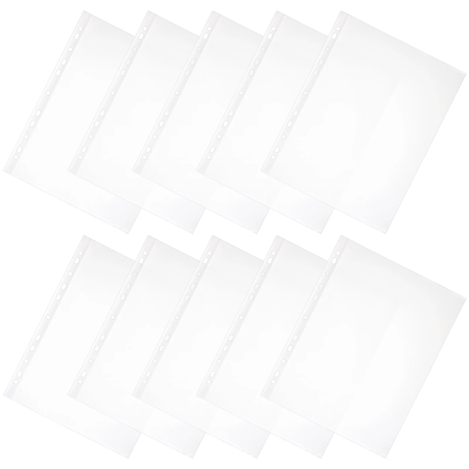 

100Pcs Clear Page Protectors Loose Leaf File Bags Transparent File Bags A4 File Folders Sheet Sleeves