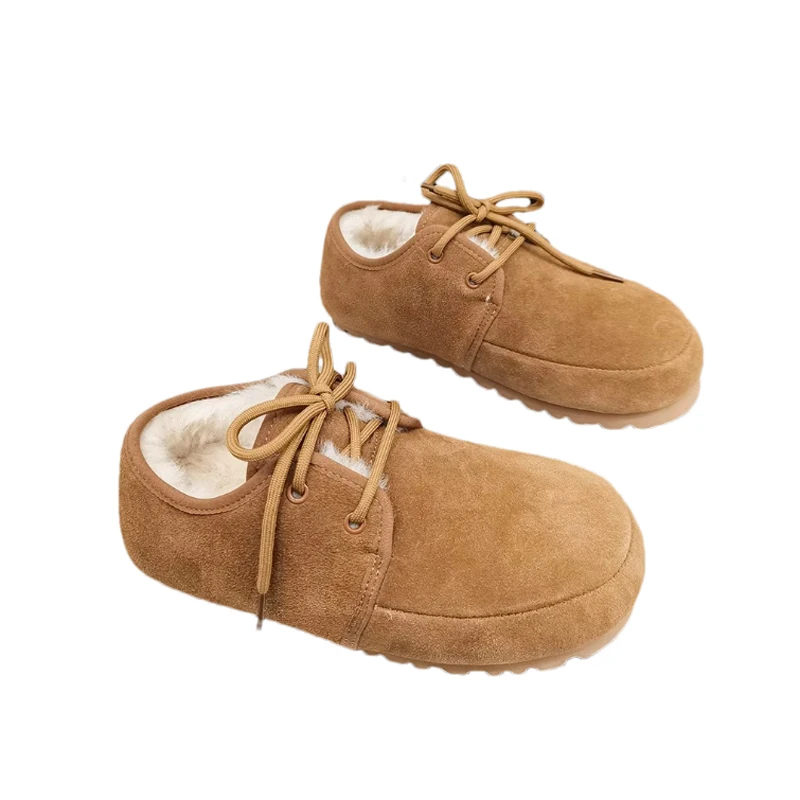 Зимние ботинки на плоской подошве с мехом женская зимняя теплая обувь трендовая