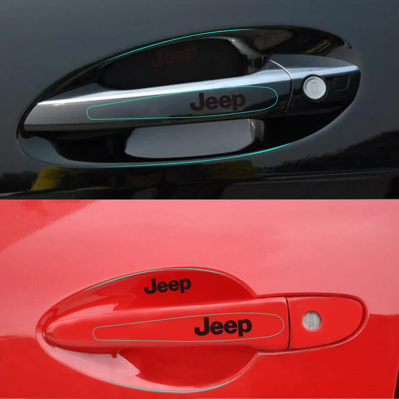 TPU Car Transparent Door Bowl Handle Protective Film Sticker For Jeep Renegade Compass Grand Cherokee Wrangler jk Gladiator
