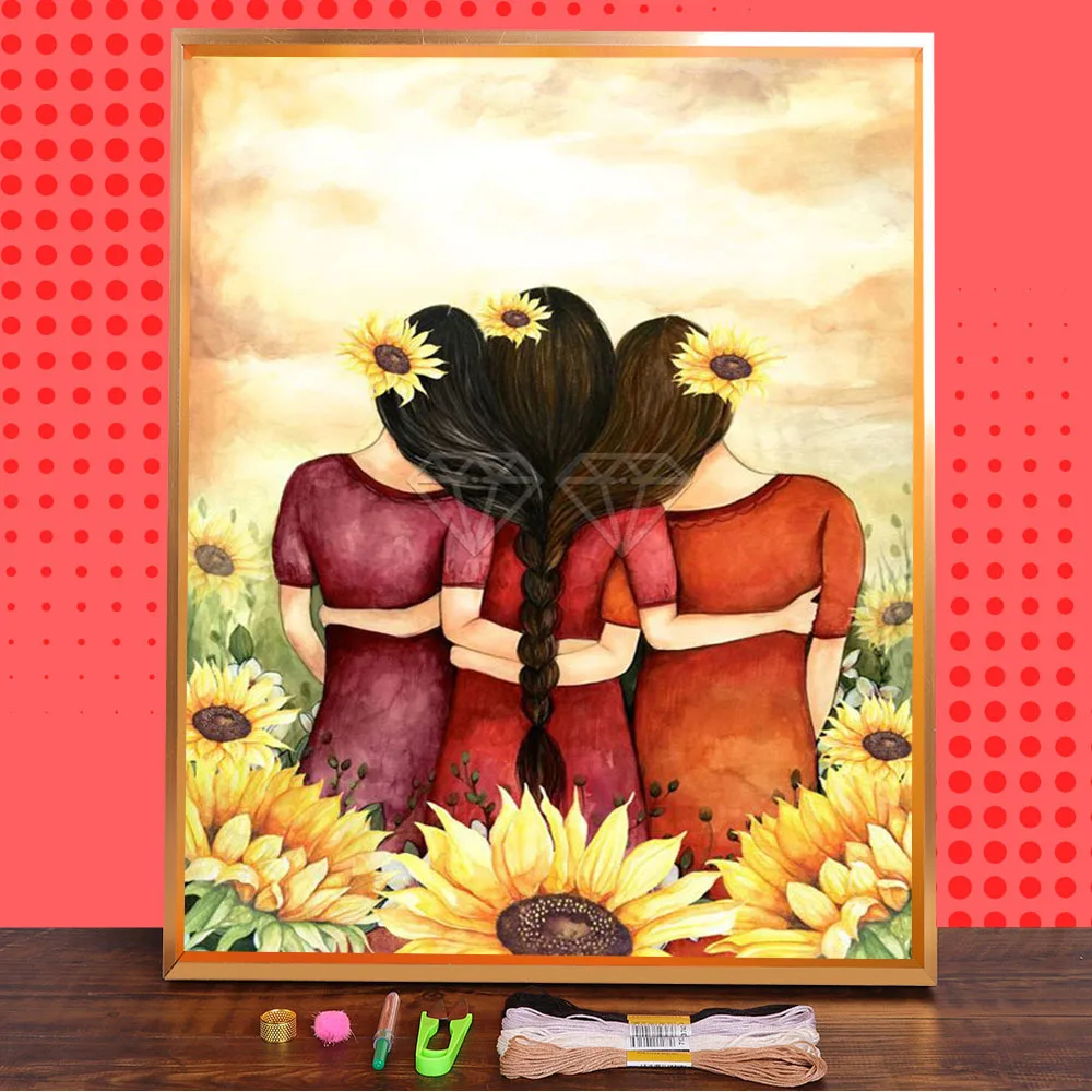 

Набор для вышивки крестиком 11CT, водорастворимый холст с мультяшным принтом «Старая Пара», «Дружба», «любовь», Набор для вышивки крестиком, и...