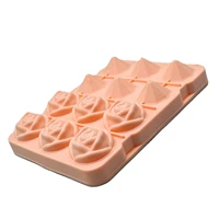 rose diamond shape ice cube trays food grade silicone combo trays ice ball maker with lid ice cube mold with 12 grid for whiskey