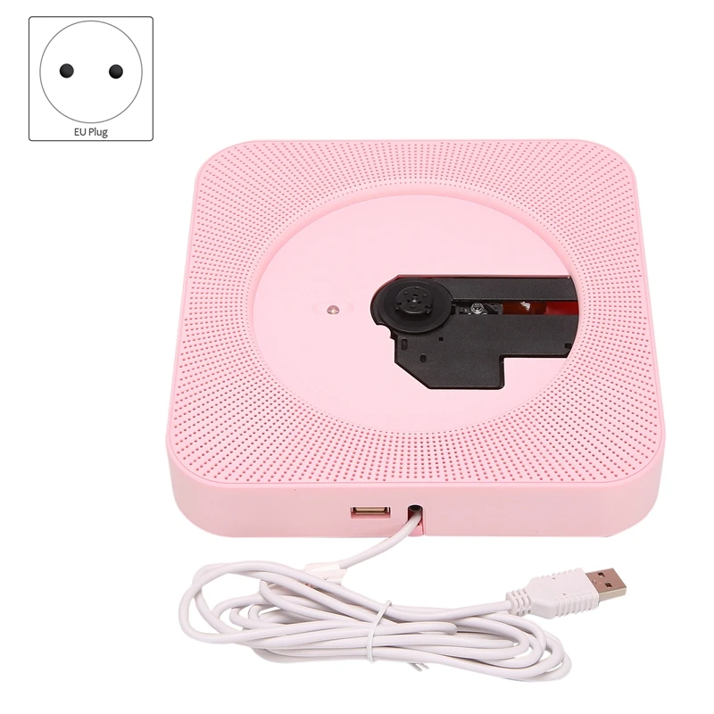 

Wall-Mounted CD Player Portable USB MP3 Music Player Remote Control Surround Sound FM Radio Stereo Speaker EU Plug