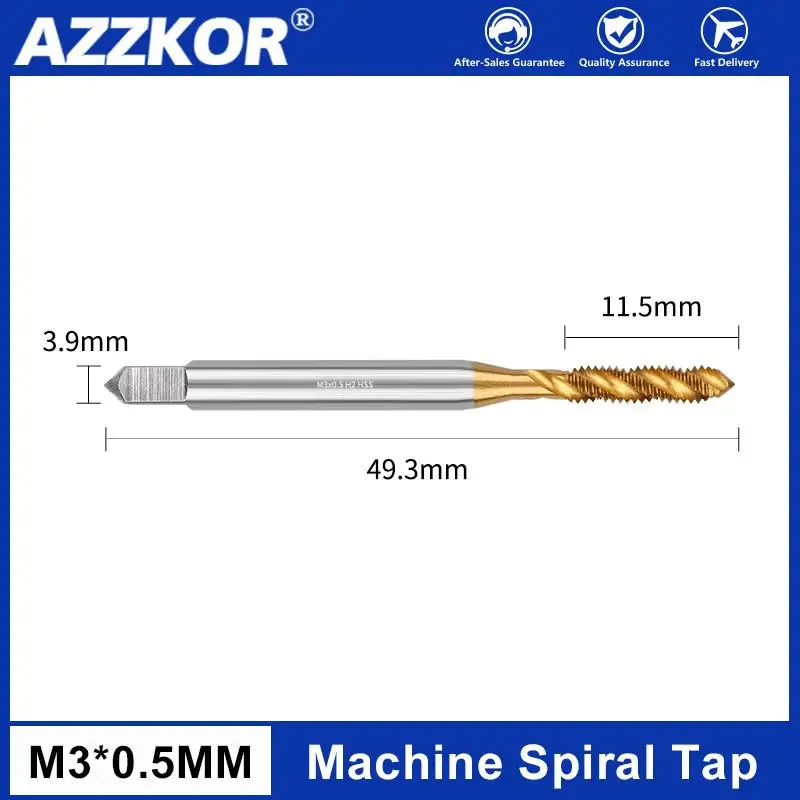 Метчики АZZKOR для резьбы с титановым покрытием