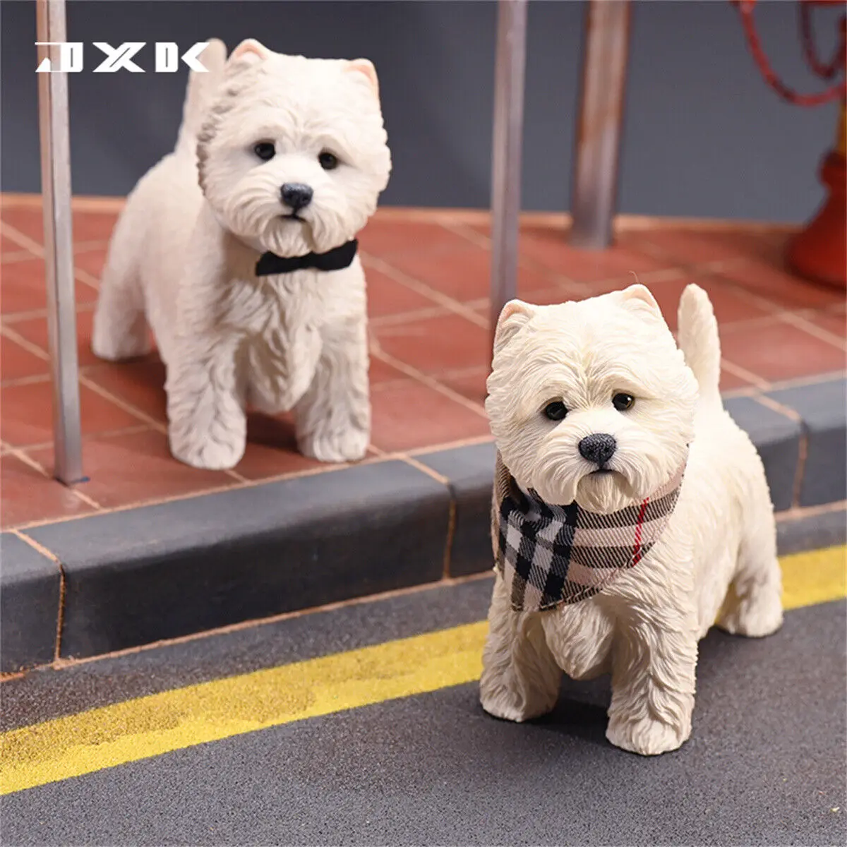 

JXK 1/6 West Highland White Terrier Model Dog Animal Figure Collector GK Decoration Painted Kids Toy Photography Props