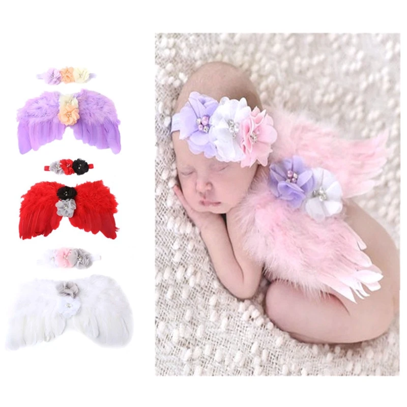 

Baby Angel Wings Photo Prop Angel Costume Photoshoot Baby Girl Newborn Headband