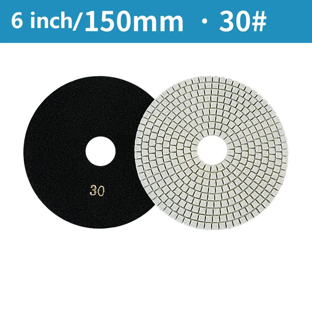 6 Inch 150mm Dry/wet Diamond Polishing Pads Flexible Grinding Discs For Granite Marble Limestone Concrete Power Tool Accessories