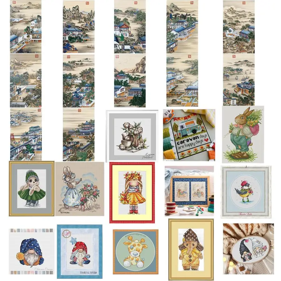 PDF по электронной почте, веселая карта Yuanmingyuan, Набор для вышивки крестиком, электронный рисунок, вышивка крестиком