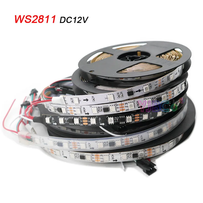 5m WS2811 RGB Led Strip 5050 SMD Addressable 30 48 60 pixels/m External 1 IC Control 3 Leds Smart Light Tape IP 30/65/67 DC12V