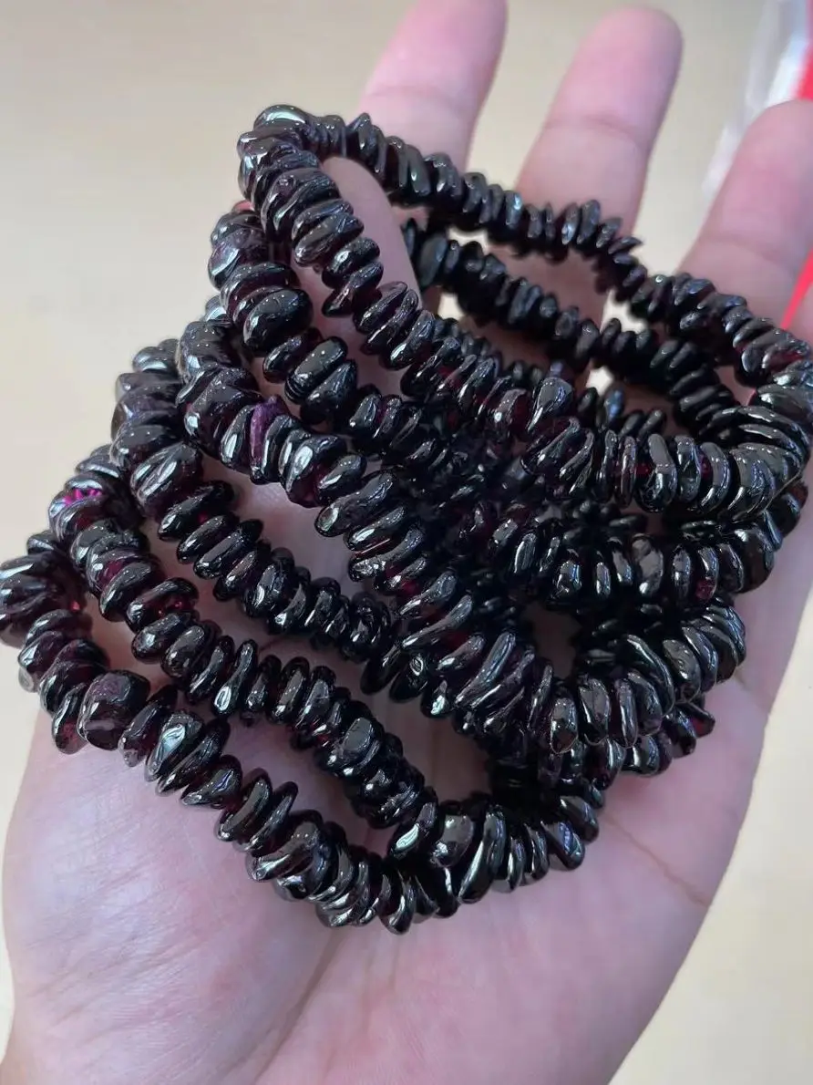 

9mm Natural AAA Brazil Raw Stone irregular Red Garnet Beads Shinny Stone For Jewelry Making DIY Bracelet Necklace Strand Woman