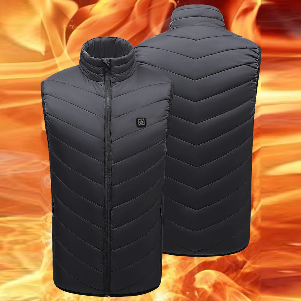 

Unisex Electric Heated Jacket Rechargable Winter Puffer Jacket Infrared Carbon Fibe 3 Heating Levels for Sports Hunting Hiking