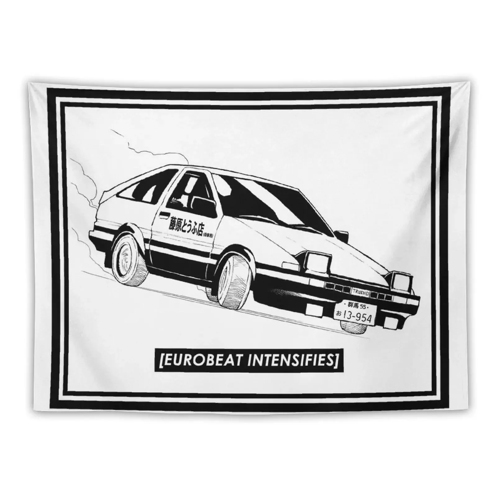 Eurobeat Intensifies AE86 Kansei Dorifto Initial D Автомобильный гобелен Настенный декор для спальни