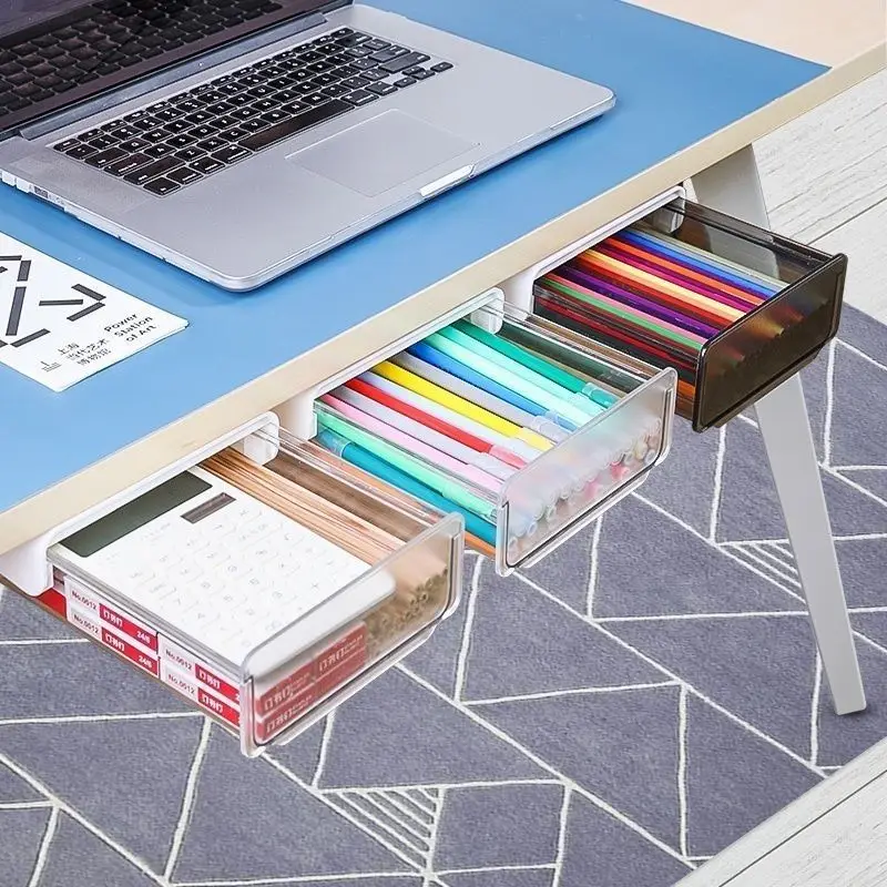 Самоклеящийся поднос для карандашей под столом ящик-органайзер Настольный ящик