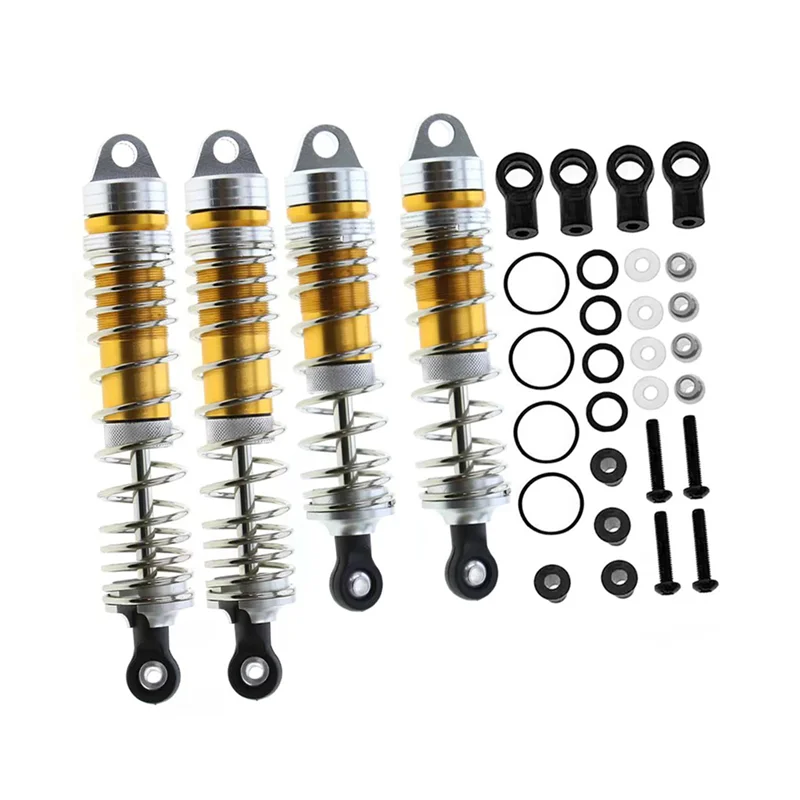 

4Pcs Metal Front and Rear Shock Absorber for Traxxas Slash 4X4 VXL 2WD Rustler Stampede Hoss 1/10 RC Car Upgrades Yellow