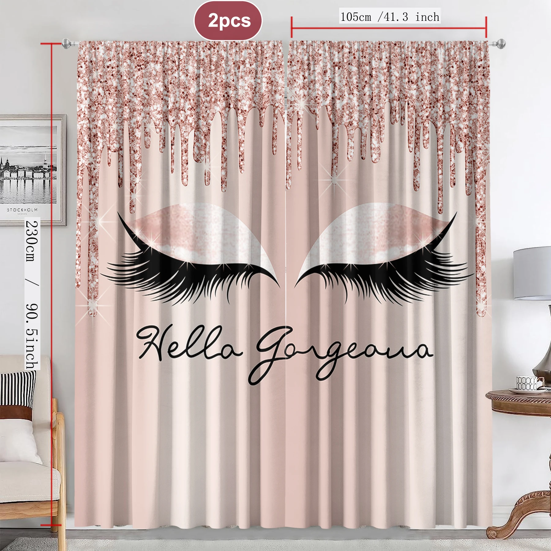 2 шт. шторы для украшения дома современные с принтом и изображением водопада