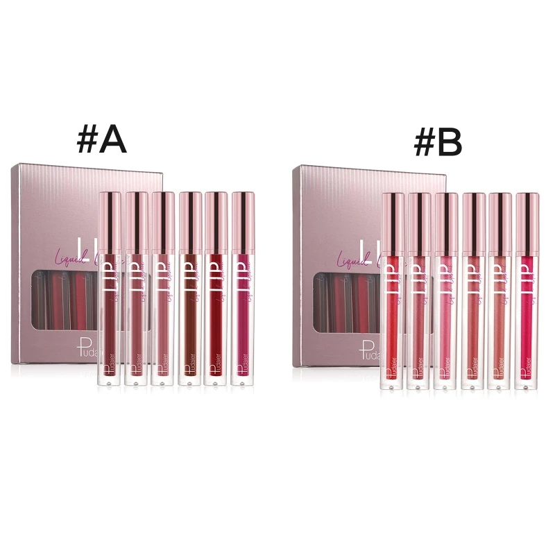 

Набор матовых жидких помад, Блестящий Алмазный Блестящий Блеск для губ, Макияж для губ, подарочный набор