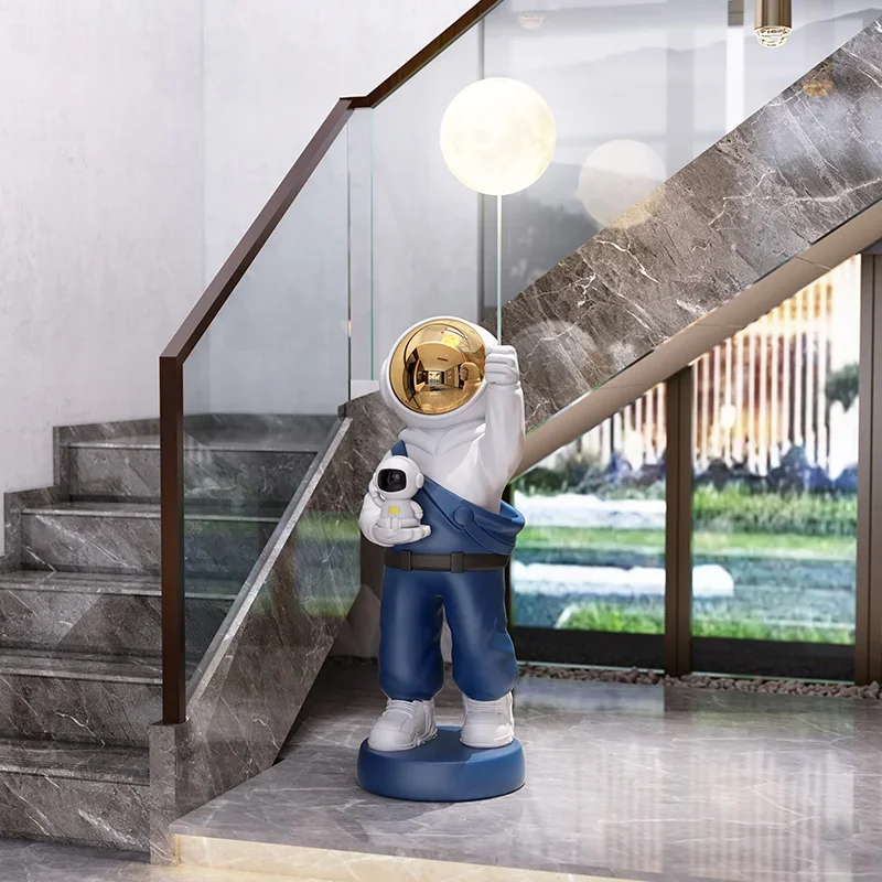 Moon Lamp That Can Emit Light Astronaut Ornaments Living Room Decorations Large Piggy Bank Starry Sky Projection Birthday Gift