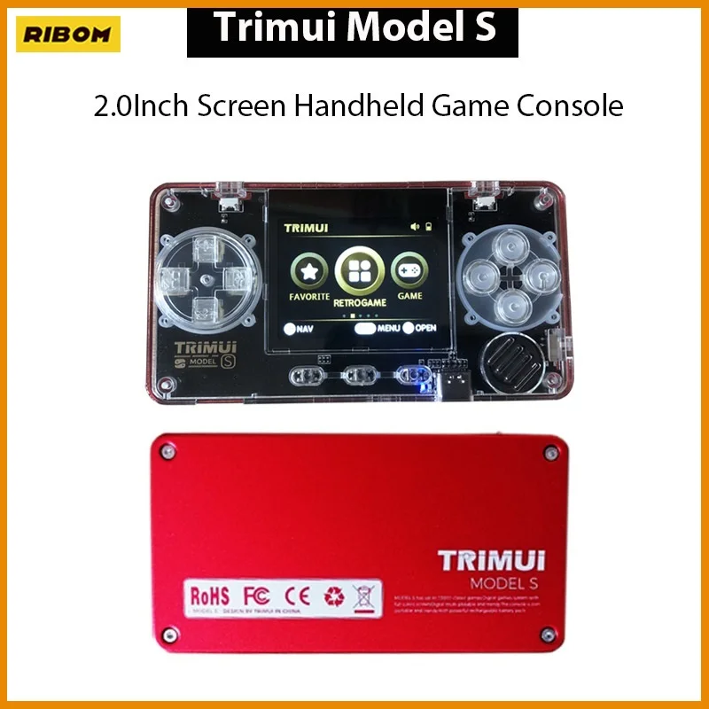 New Trimui Model S Portable Retro Handheld Game Console 2.0Inch IPS Screen 5000Games Built-In Simulators Retro Game Console