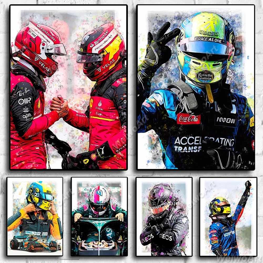 Формула 1 плакат для водителя F1 гоночный автомобиль Холст принты живопись