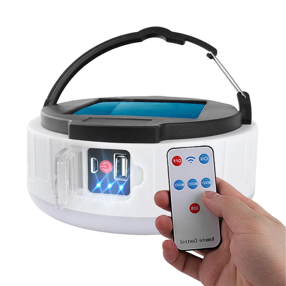 

Newest Camping Light Solar Outdoor USB Charging 3 Mode tent Lamp Portable Lantern Night Emergency Bulb Flashlight for Camp Lante