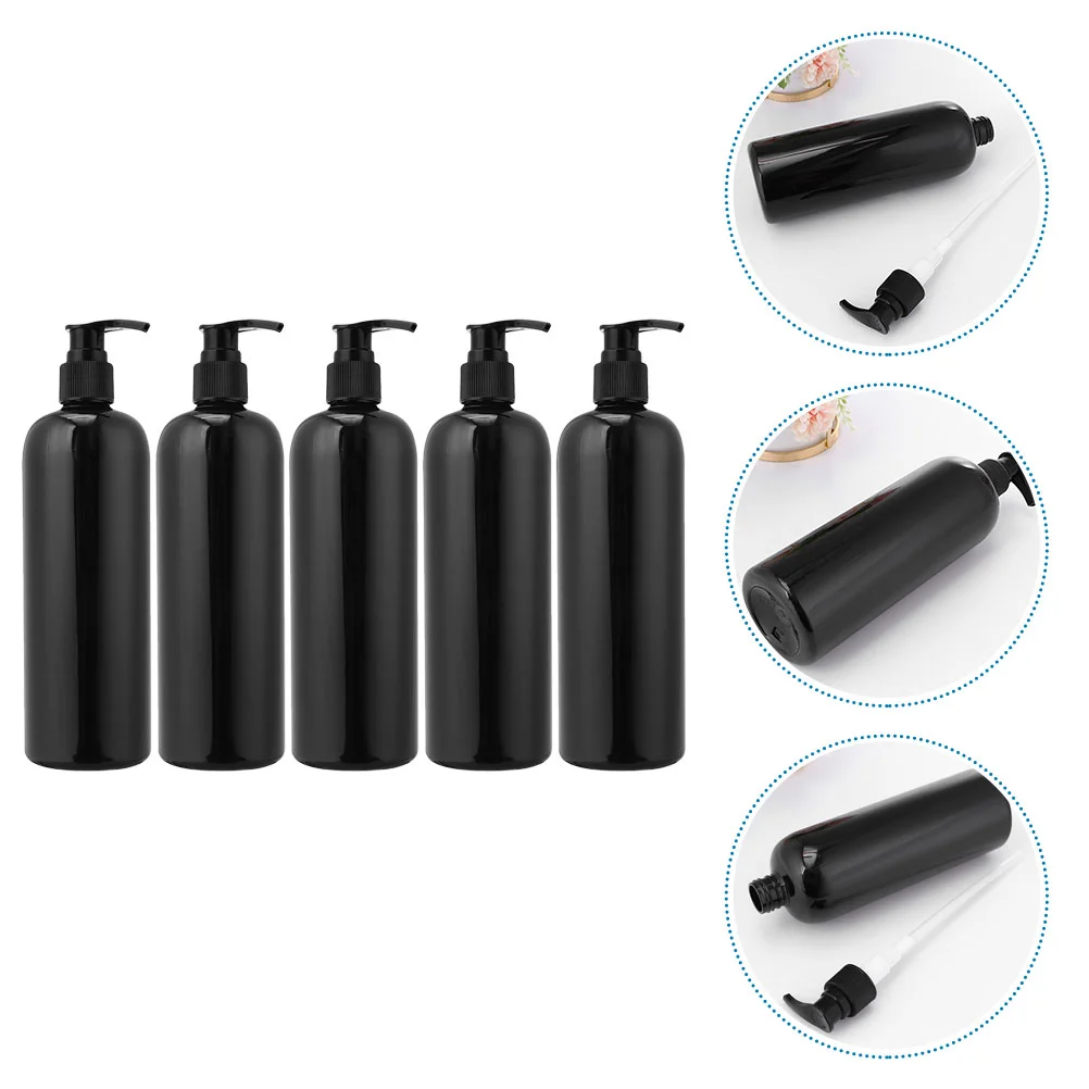 

5 Pcs Pump Black Bottle Soap Dispenser Bathroom Lotion Travel Container Shampoo Bottles Sub-packing Plastic Type Containers