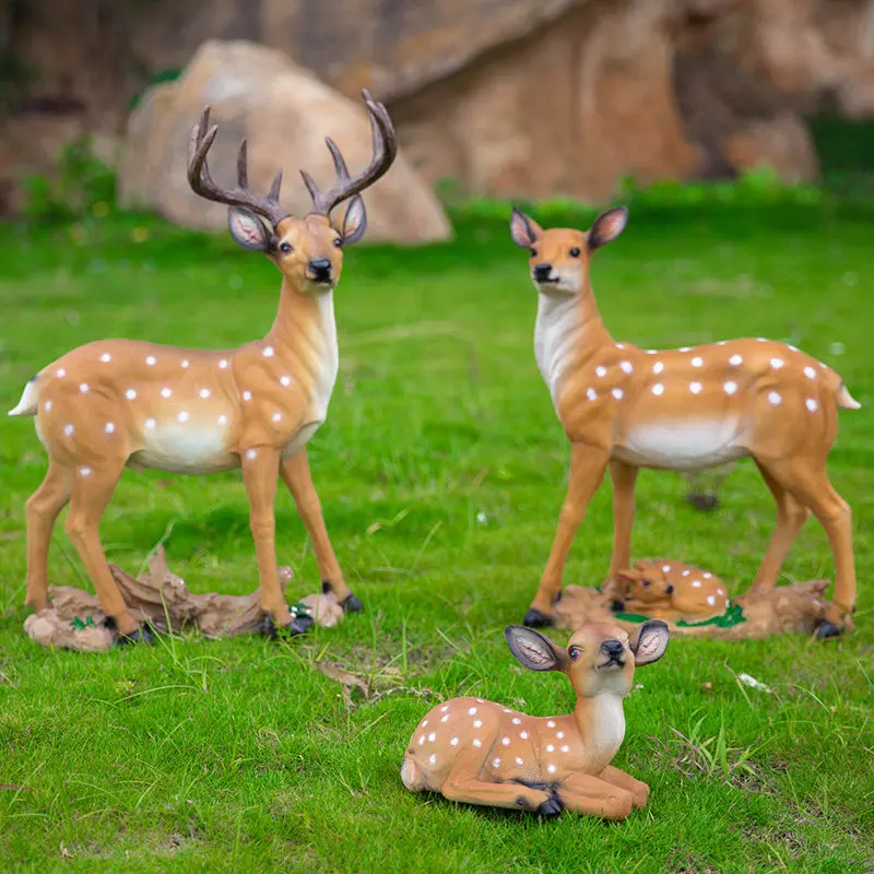 

Pastoral Simulation Animal Resin Deer Ornaments Outdoor Park Villa Furnishing Crafts Courtyard Garden Lawn Figurines Decoration