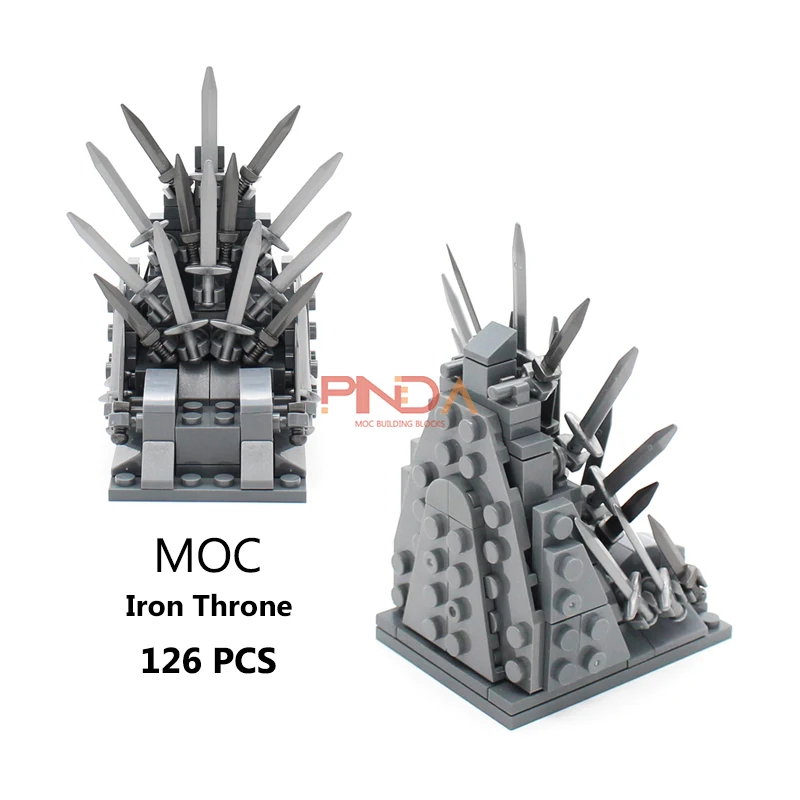 

126 PCS MOC Famous Movie The Iron Sword King Games Building Blocks Magic Rotating Throne Figures Creative Bricks Kid Toy Gifts