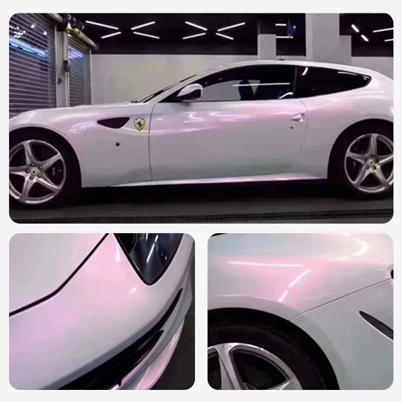 

Auto Car Whole Body Color Changing Film Laser White Purple/Red wrap Vinyl PET Magic neon car paint protective Film PPF stickers