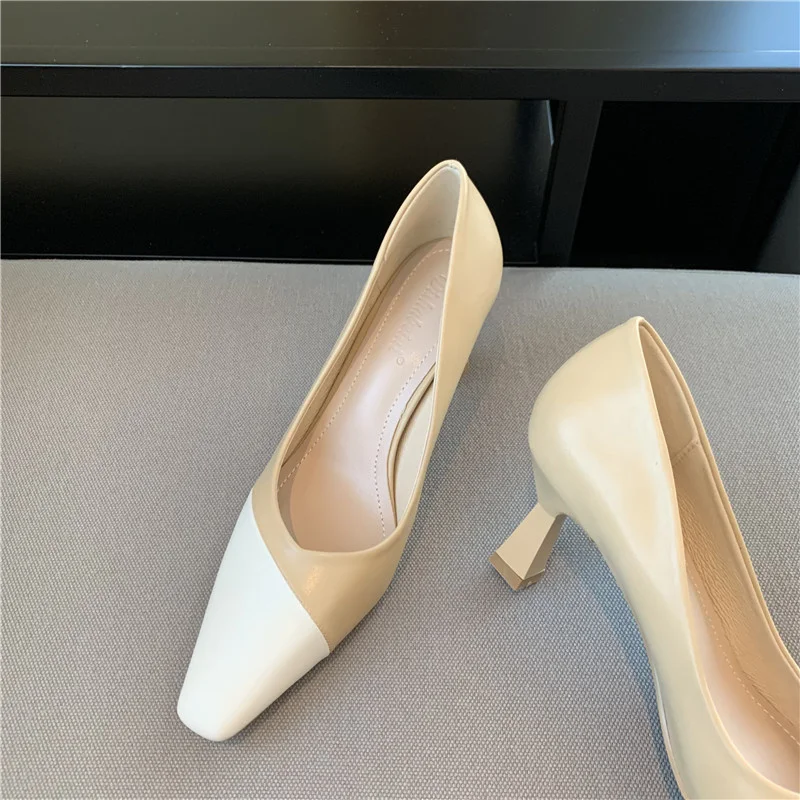 

Туфли-лодочки женские с квадратным носком, брендовые босоножки для офиса, пикантная обувь без застежки, с закрытым носком, модные, Wo, 2021