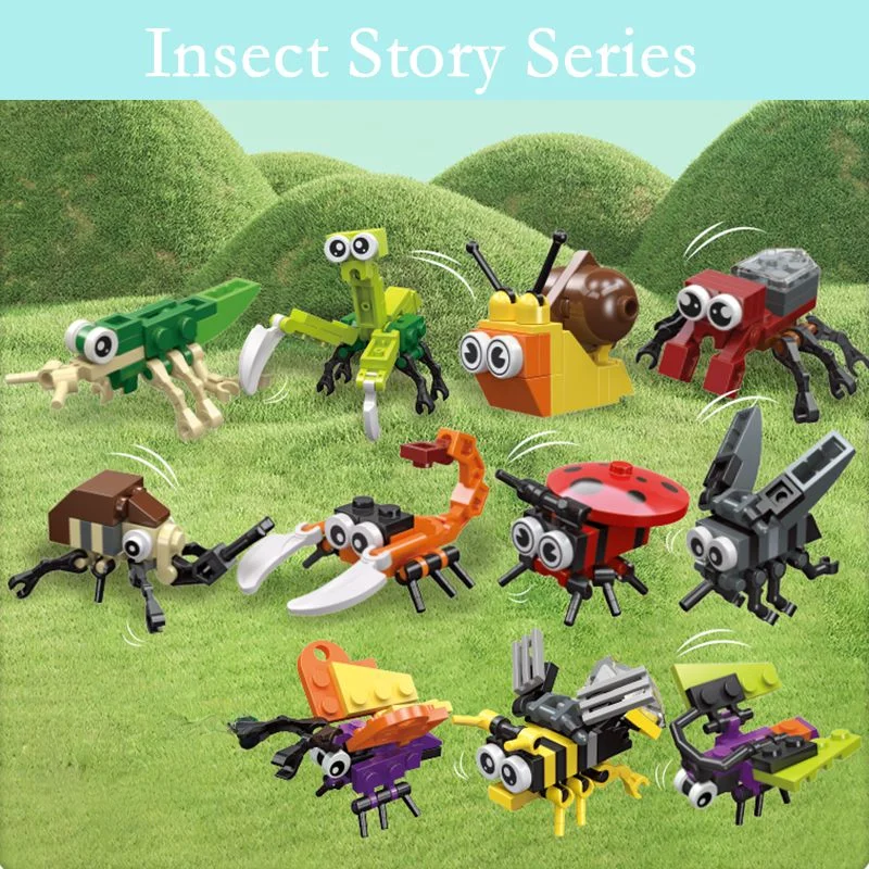

Realistic Insects Building Blocks Preschool Props Teaching Puzzle Education Holiday Birthday Gifts Assembly Toys For Kids Gifts