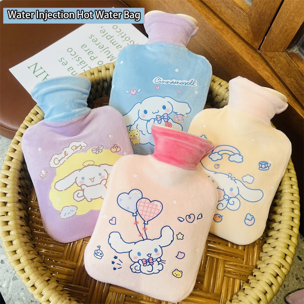 

Sanrioed Anime Kawaii Cinnamoroll Cartoon Plush Hand Warmer Anime Winter Portable Plush PVC Hot Water Bag Toys Gift Keep Warm