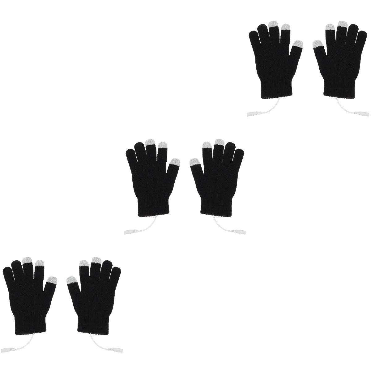 

Gloves Heated Winter Electric Heating Usb Mitten Unisex Knitted Screen Cotton Wool Touch Thick Warm Ski Warmer Fleece Lining