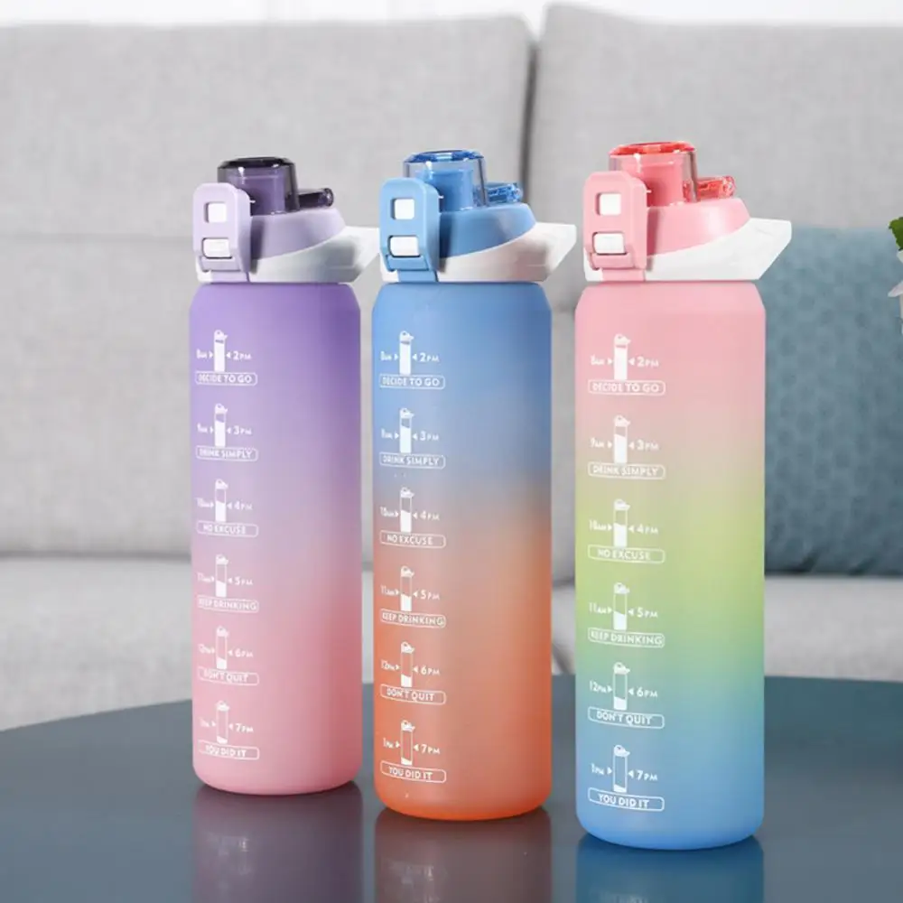 

Portable Water Bottle Water Cups Motivational Sports Water bottle with Time Maker Leak-proof Cup for Outdoor Sport Fitness