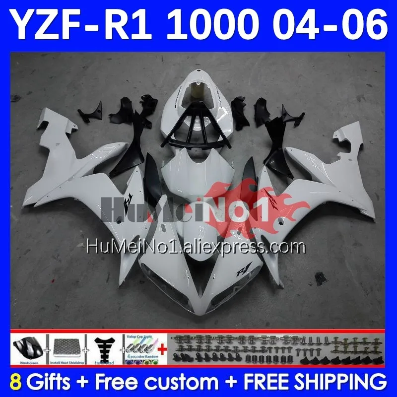 

Body For YAMAHA YZF R 1 1000 CC YZF-1000 YZF1000 9No.8 1000CC YZF R1 Glossy White YZF-R1 YZFR1 2004 2005 2006 04 05 06 Fairing