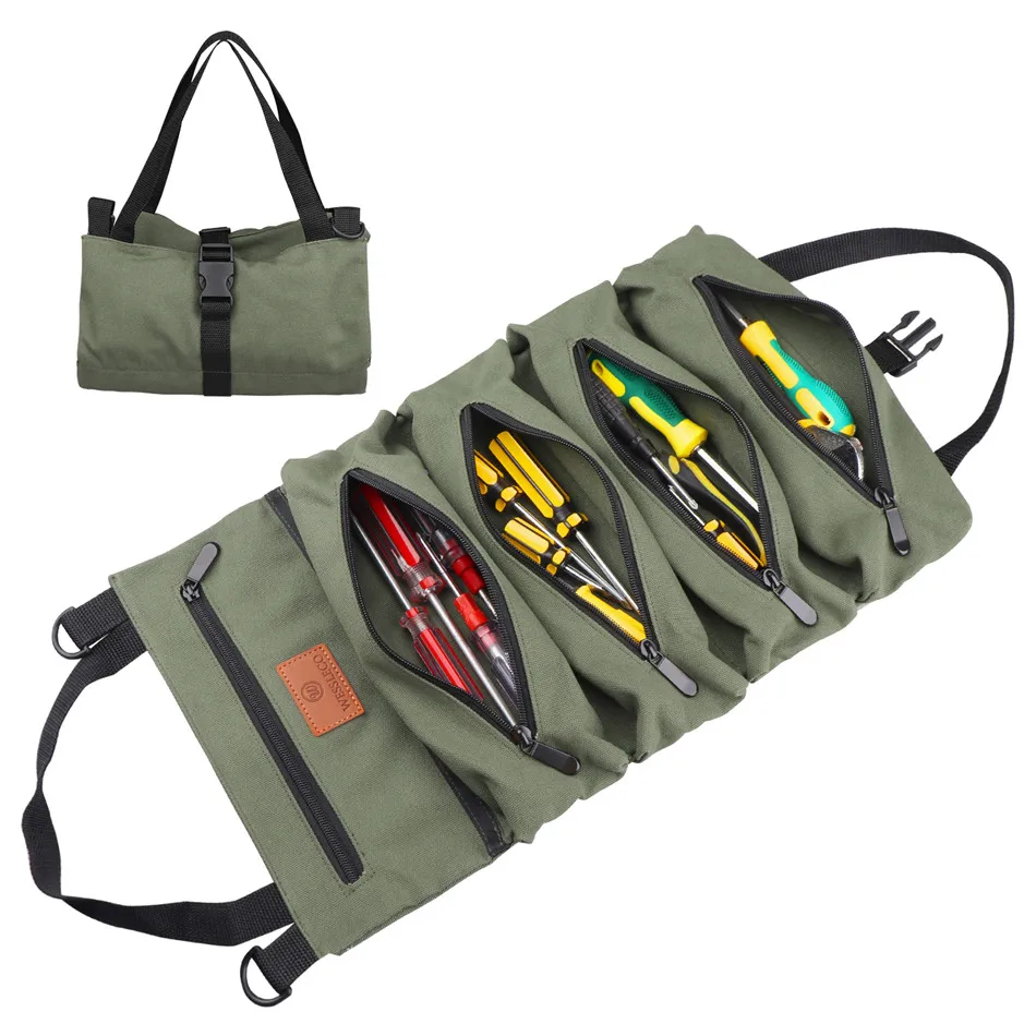 

Oxford Cloth Working Tool Bag Multi-Purpose Tool Roll Bag Tools Repair Wrench Roll Pouch Hanging Electrician Tool Storage Bag
