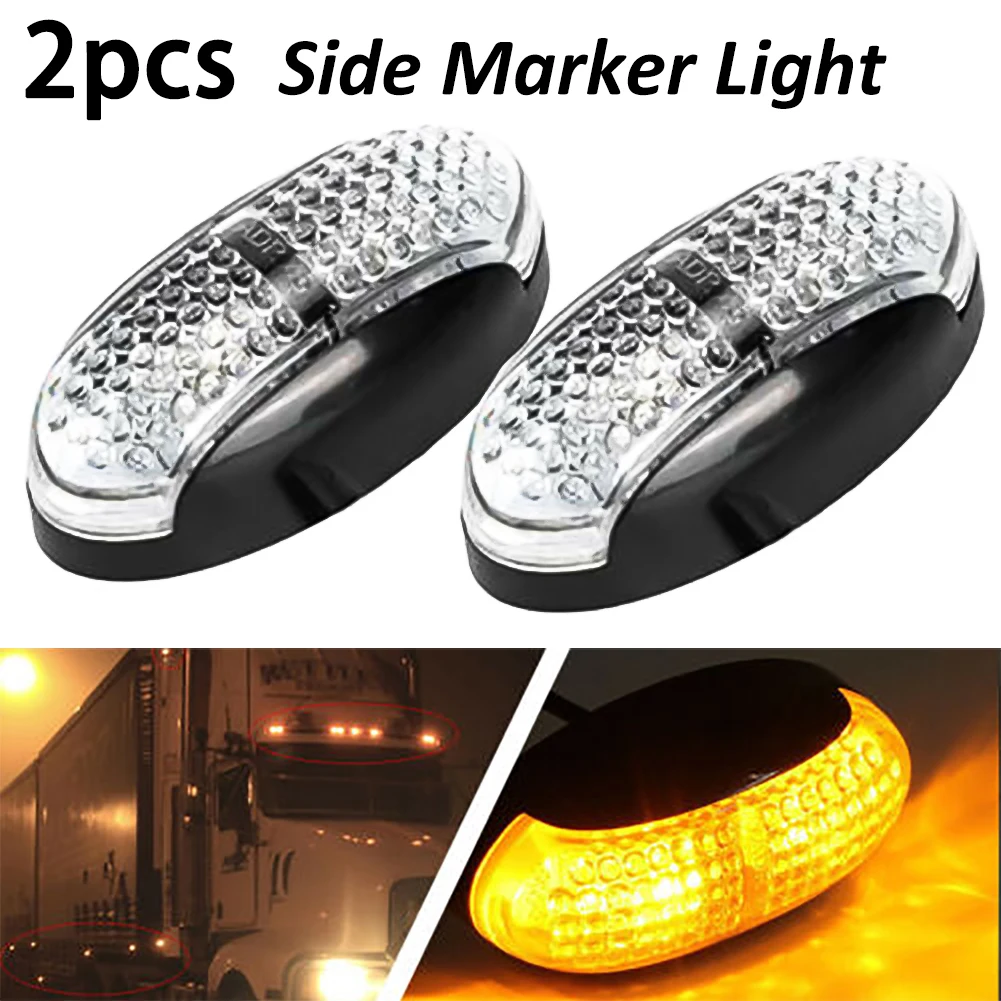 

2X 4 LED Amber Side Marker Indicators Light Truck Turn Signal Waterproof Low Power Consumption Long Life Shock Water Vibration