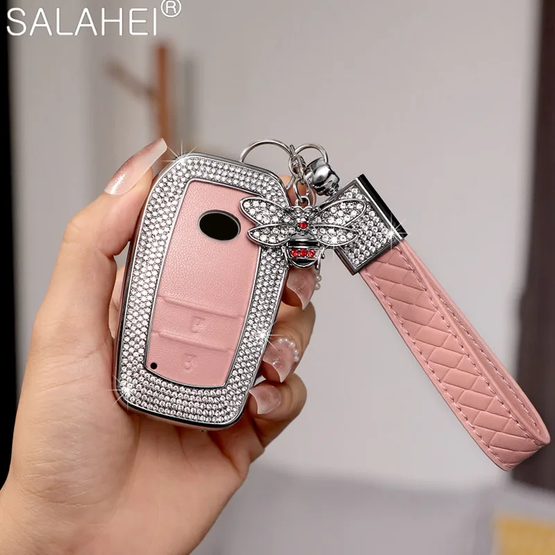 

Leather Car Remote Key Fob Cover Case Shell Key Chain For Toyota Hilux Fortuner Land Cruiser Camry Coralla Crown RAV4 Highland