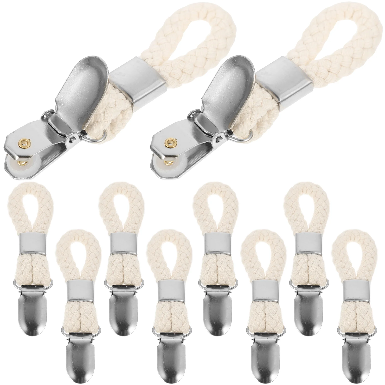 

10Pcs Braided Cotton Dish Towel Towel Clips Hangers Kitchen Glove Holder for Cupboard Home