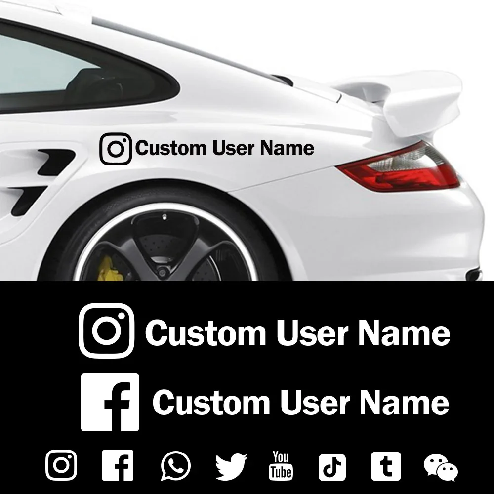 Наклейка на автомобиль с именем пользователя в Instagram виниловые наклейки мотоцикл