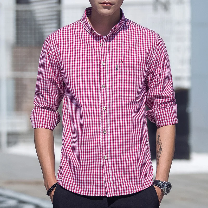 2021 Aramy reserved  British style long-sleeved shirt men's fashion autumn business formal wear Chemise men's slim fit Camis
