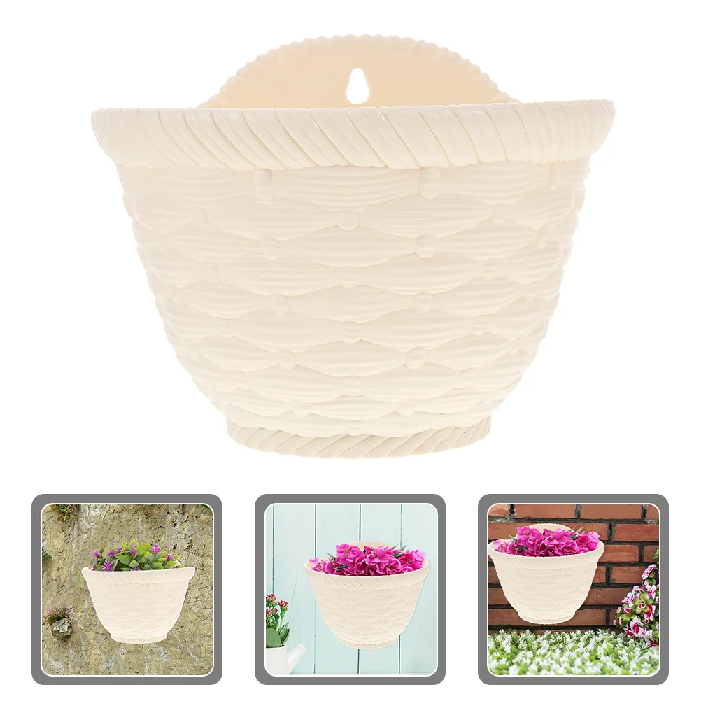

Flower Pots Indoor Plants The Fence Wall Flowerpot Holder Succulents Hanging Planters Outdoor White Plastic Balcony Garden