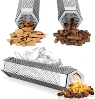 1pc square bbq grill hot cold smoking mesh tube smoke generator stainless pellet smoker